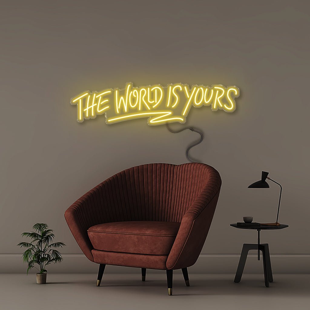 The world is yours - Neonific - LED Neon Signs - 75 CM - Yellow