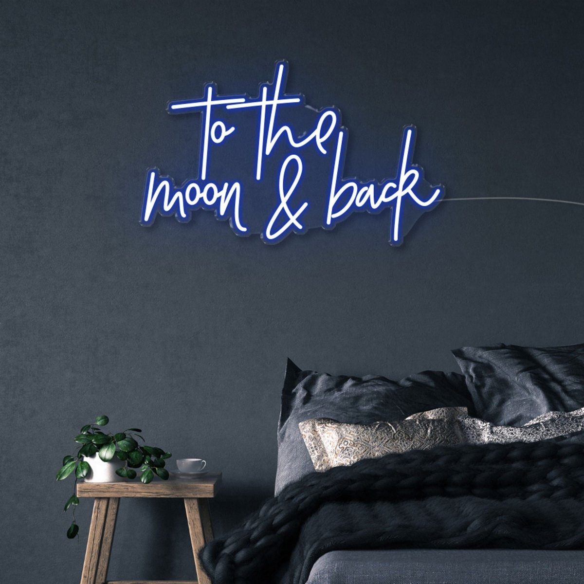To the moon and back - Neonific - LED Neon Signs - 50 CM - Blue