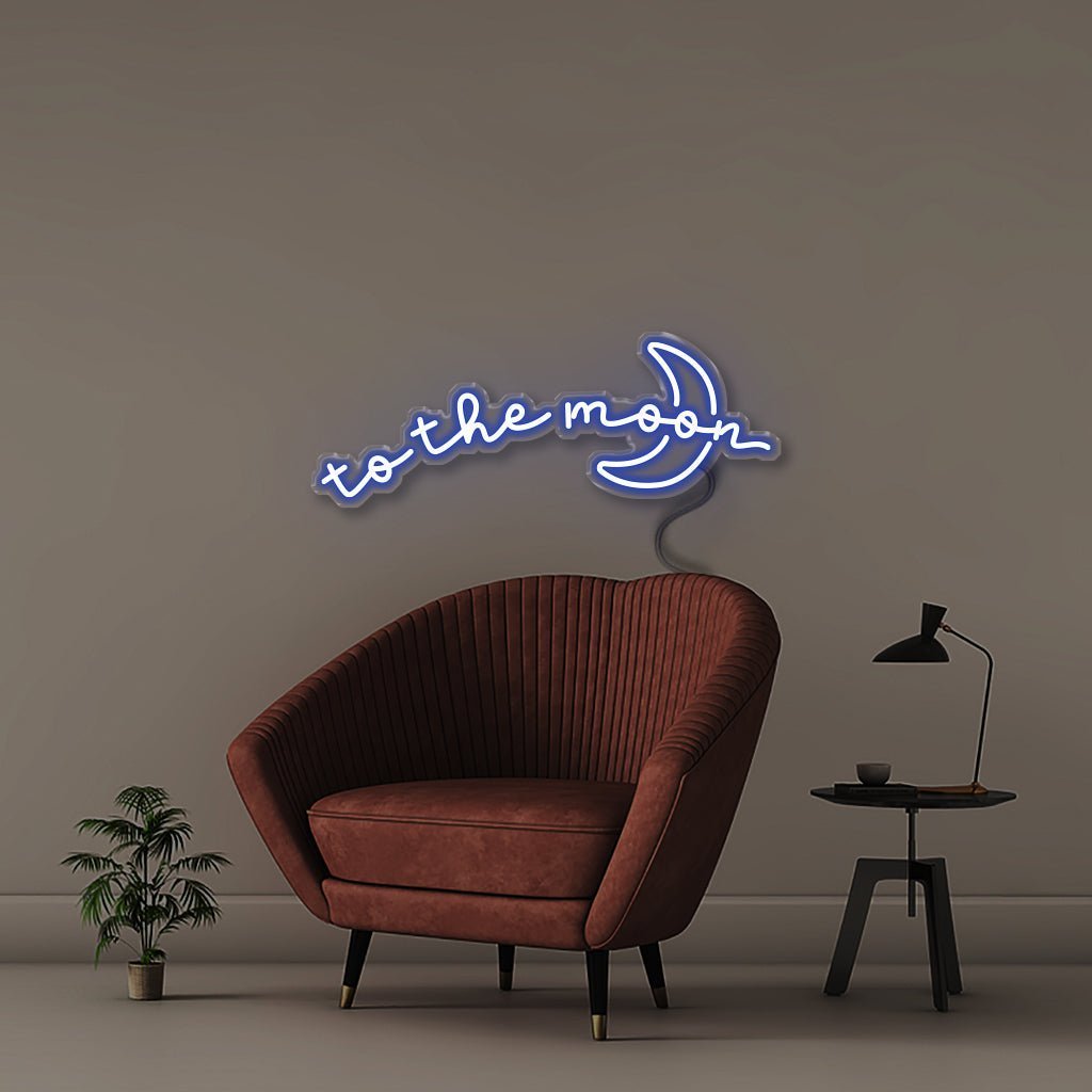 To the moon - Neonific - LED Neon Signs - 50 CM - Blue