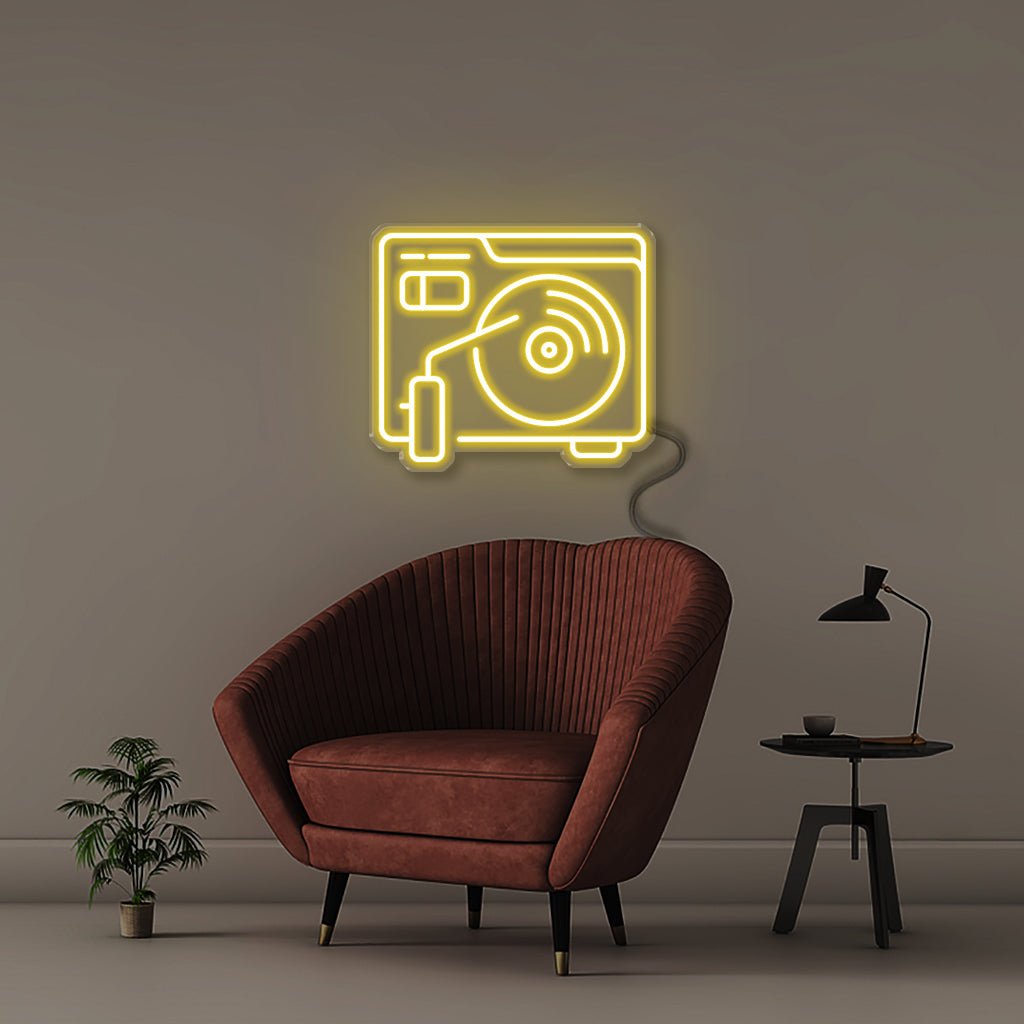 Vinyl Player - Neonific - LED Neon Signs - 50 CM - Yellow