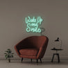 Wake Up and Smile - Neonific - LED Neon Signs - 50 CM - Sea Foam