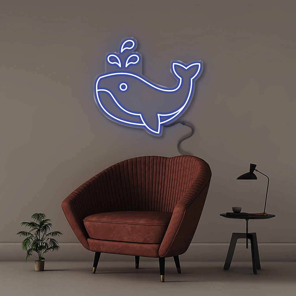Whale - Neonific - LED Neon Signs - 50 CM - Blue