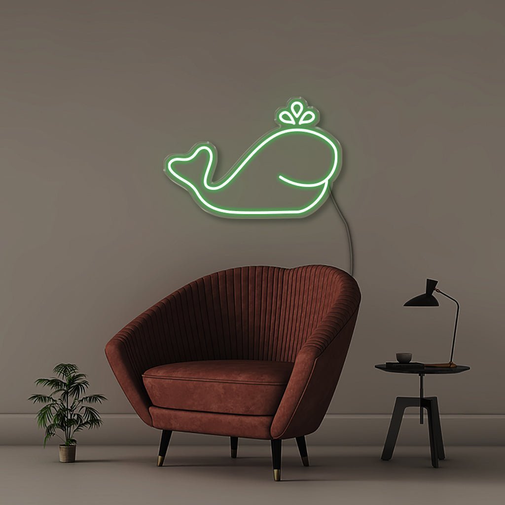 Whale - Neonific - LED Neon Signs - 50 CM - Green