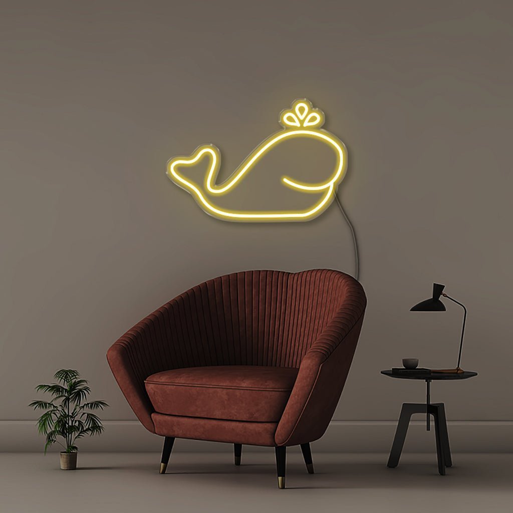 Whale - Neonific - LED Neon Signs - 50 CM - Yellow