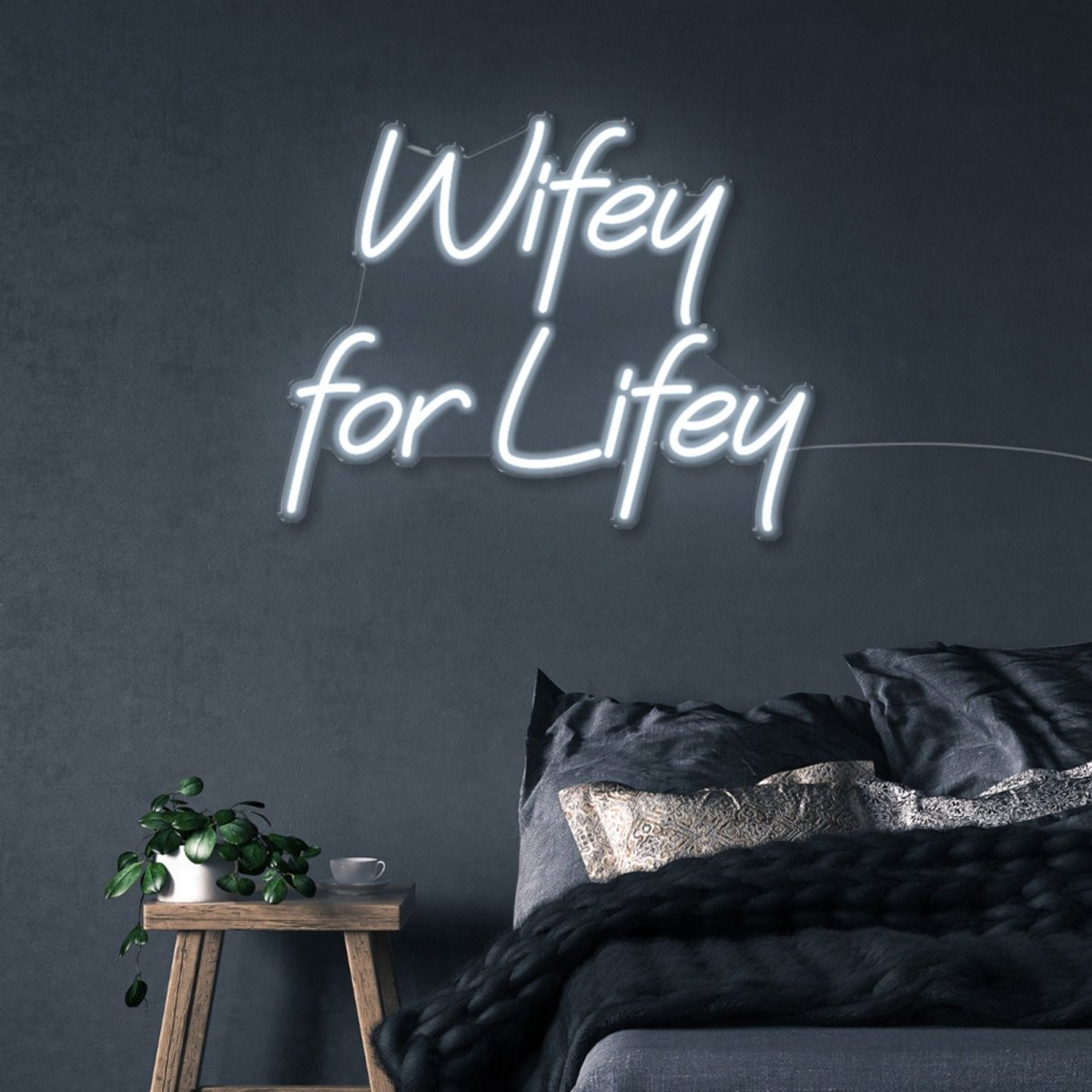 Wifey for Lifey - Neonific - LED Neon Signs - 50 CM - Cool White