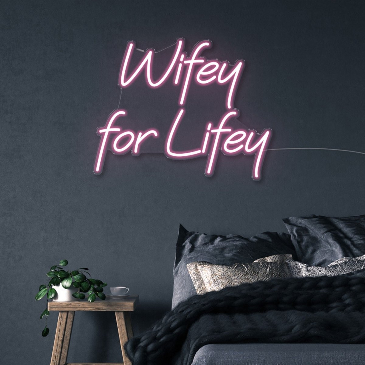 Wifey for Lifey - Neonific - LED Neon Signs - 50 CM - Light Pink