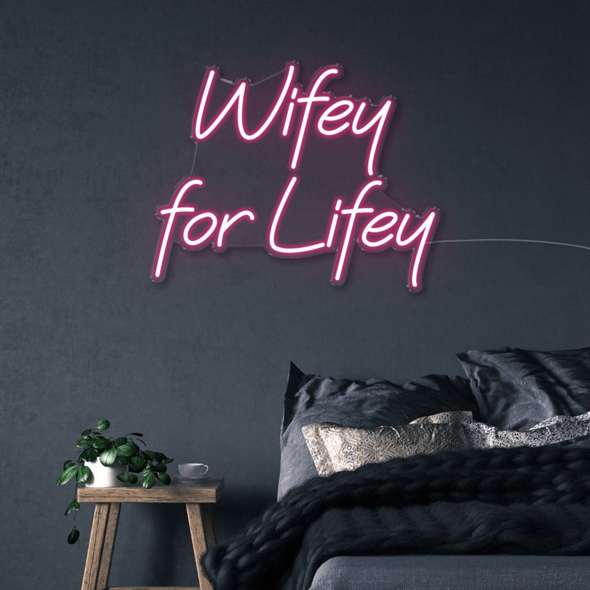 Wifey for Lifey - Neonific - LED Neon Signs - 50 CM - Pink