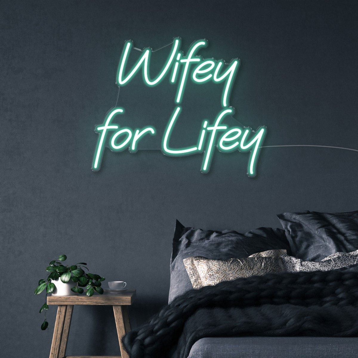 Wifey for Lifey - Neonific - LED Neon Signs - 50 CM - Sea Foam