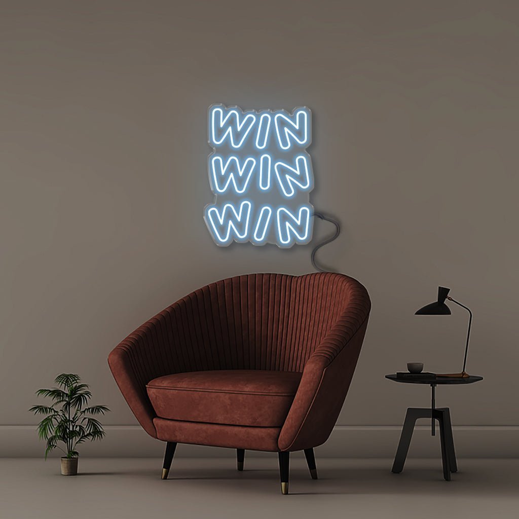 Win Win Win - Neonific - LED Neon Signs - 50 CM - Light Blue