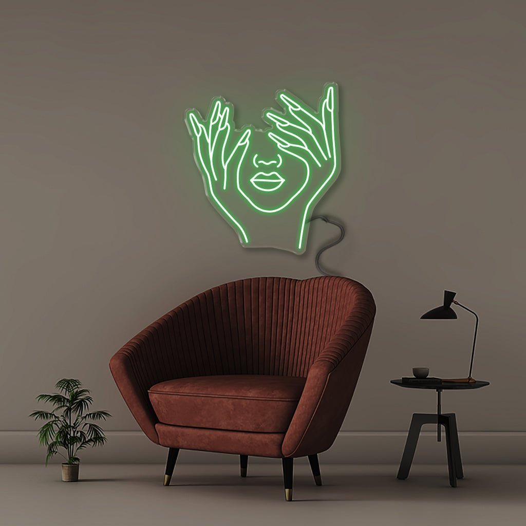 Woman Face - Neonific - LED Neon Signs - 50 CM - Green