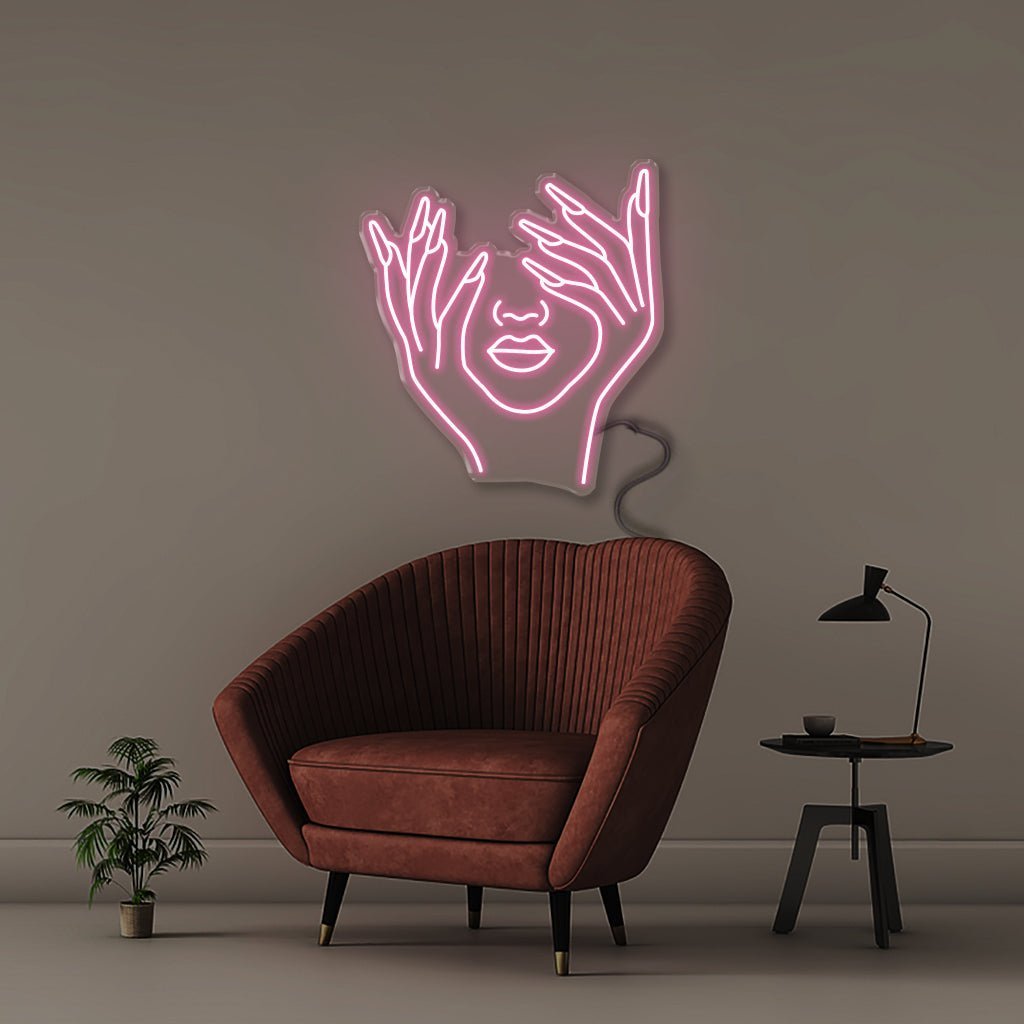 Woman Face - Neonific - LED Neon Signs - 50 CM - Light Pink