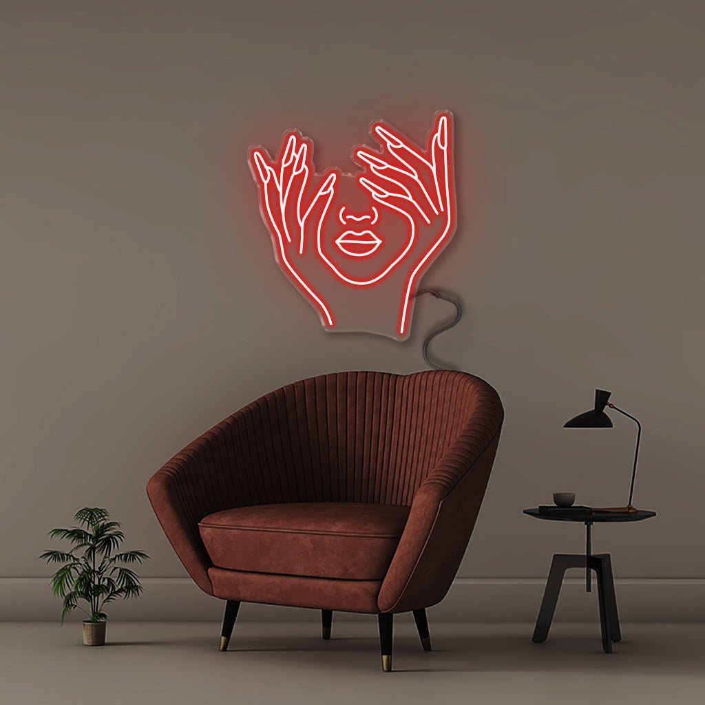 Woman Face - Neonific - LED Neon Signs - 50 CM - Red