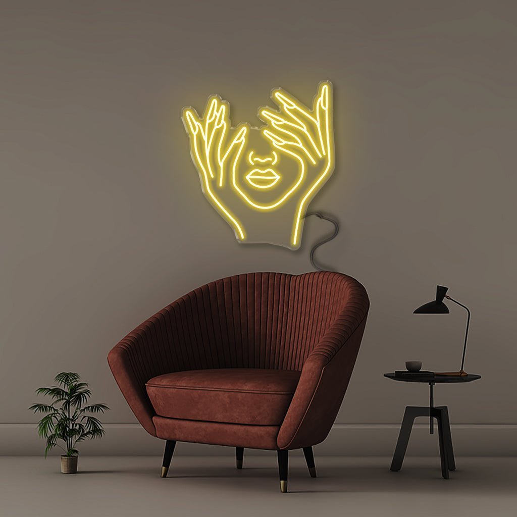 Woman Face - Neonific - LED Neon Signs - 50 CM - Yellow