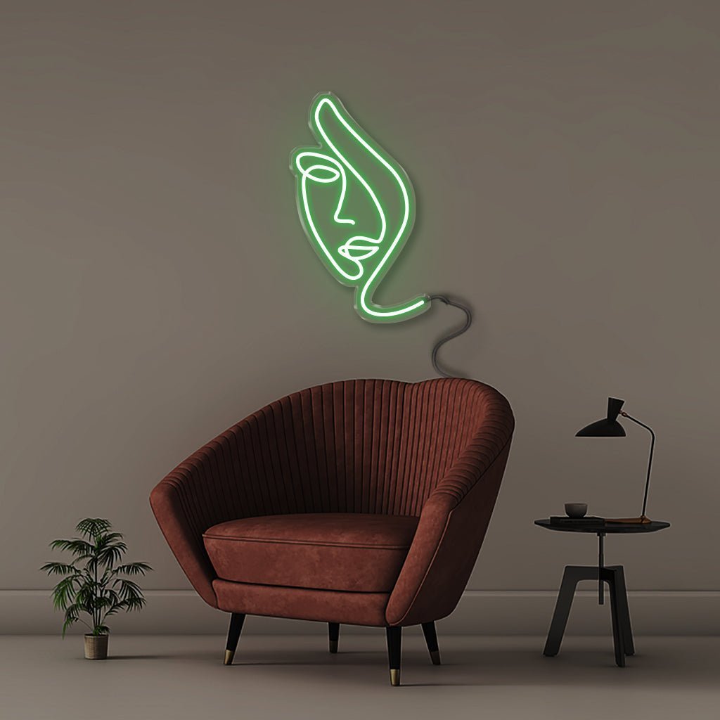 Woman Face2 - Neonific - LED Neon Signs - 50 CM - Green