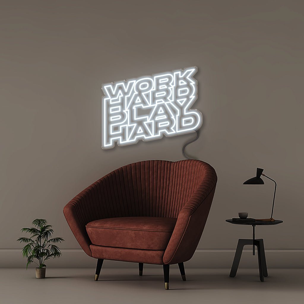 Word Hard Play Hard - Neonific - LED Neon Signs - 75 CM - Cool White