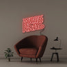 Word Hard Play Hard - Neonific - LED Neon Signs - 75 CM - Red