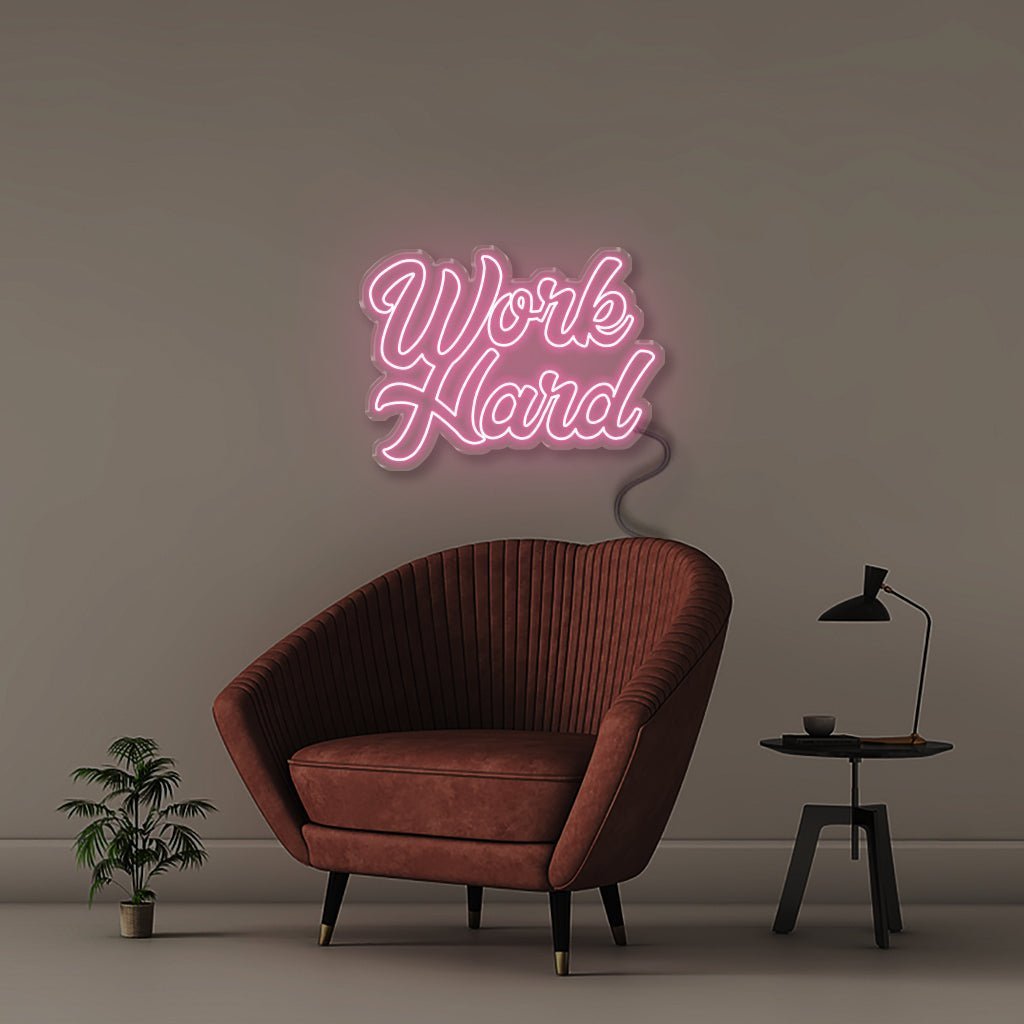 Work Hard - Neonific - LED Neon Signs - 50 CM - Light Pink