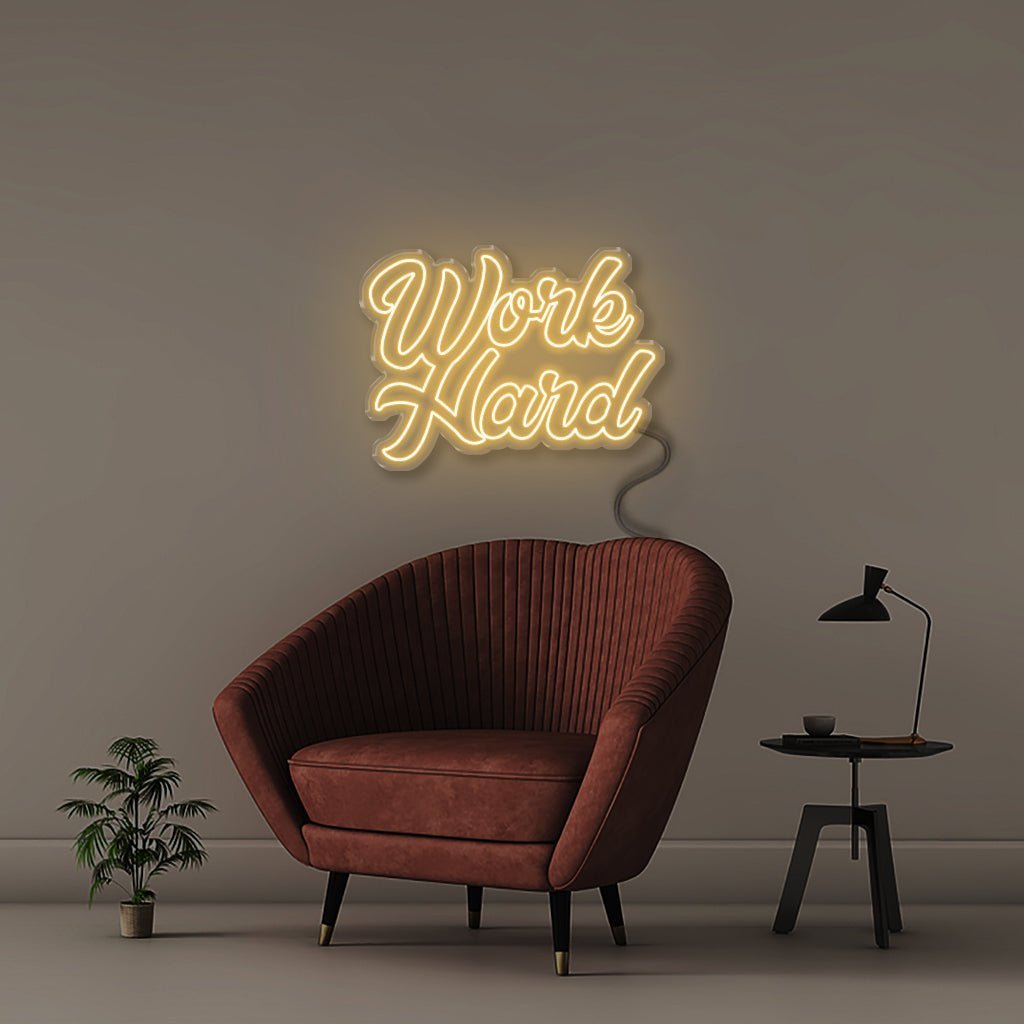 Work Hard - Neonific - LED Neon Signs - 50 CM - Warm White