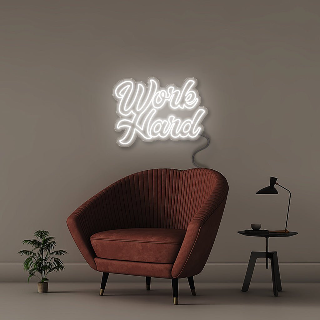 Work Hard - Neonific - LED Neon Signs - 50 CM - White