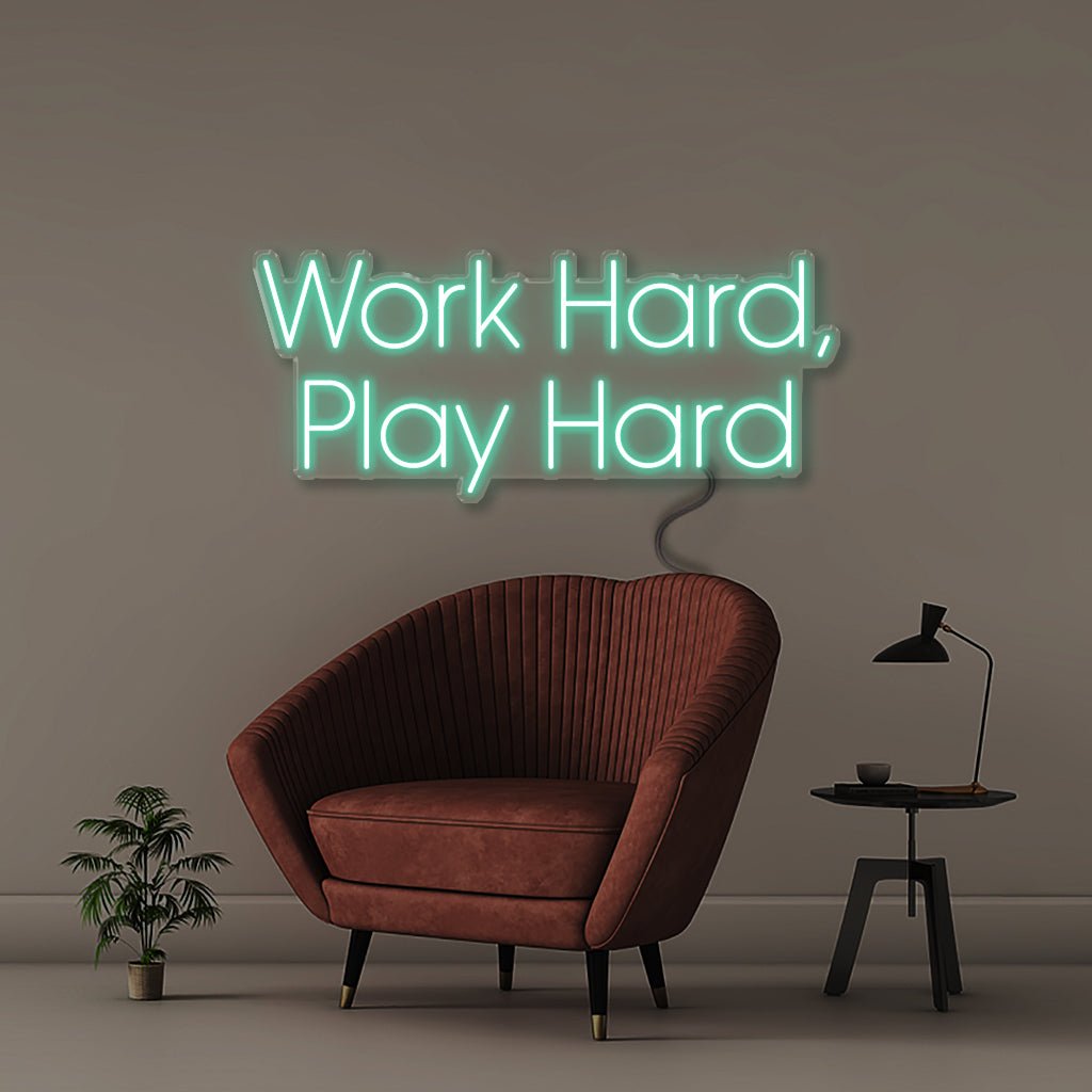 Work Hard Play Hard - Neonific - LED Neon Signs - 50 CM - Light Pink