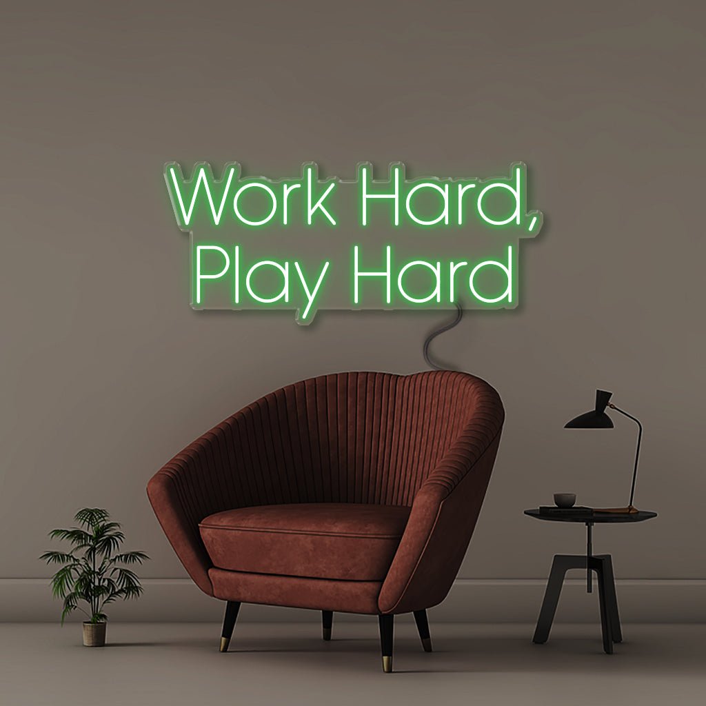 Work Hard Play Hard - Neonific - LED Neon Signs - 50 CM - Green