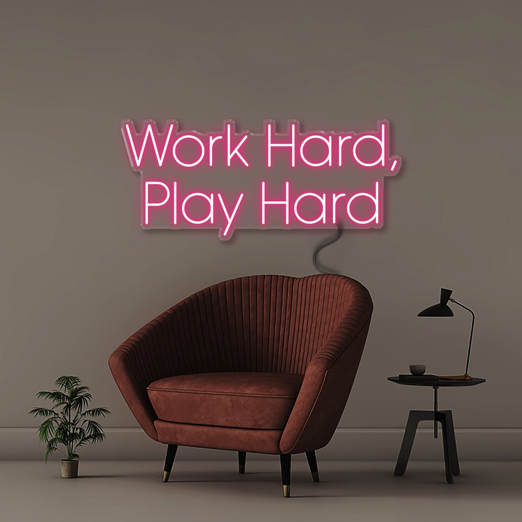 Work Hard Play Hard - Neonific - LED Neon Signs - 50 CM - Pink