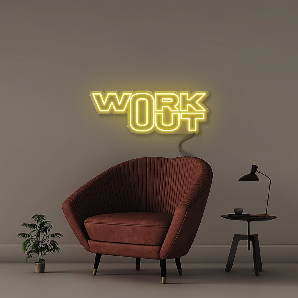 Work Out - Neonific - LED Neon Signs - 50 CM - Yellow