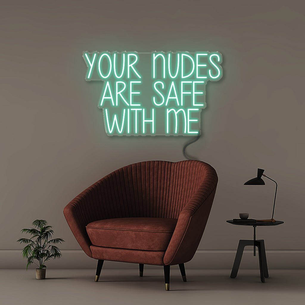 Your nudes are safe with me - Neonific - LED Neon Signs - 50 CM - Sea Foam